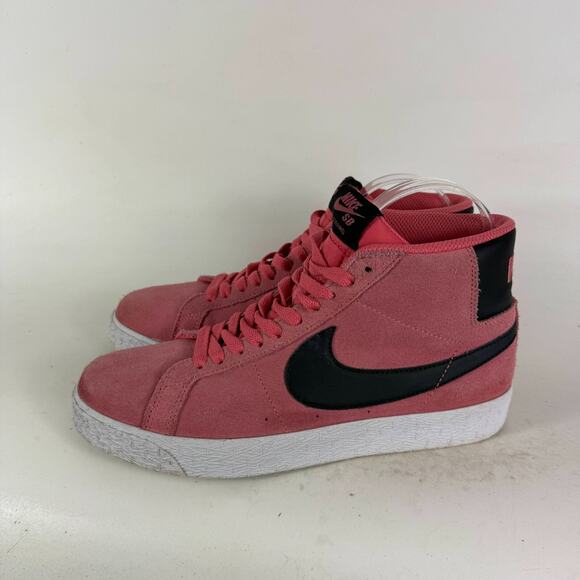 Nike SB Zoom Blazer Mid Sneakers Mens 7 Pink Suede Lace Up Mid Top Running Shoes - Picture 5 of 10